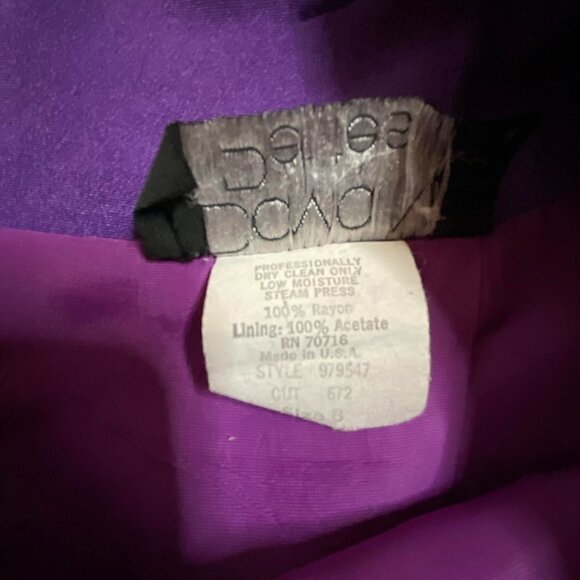 David N Petites Vintage 90s Purple Pencil Skirt With Belt Loops Size 8 - Picture 5 of 5